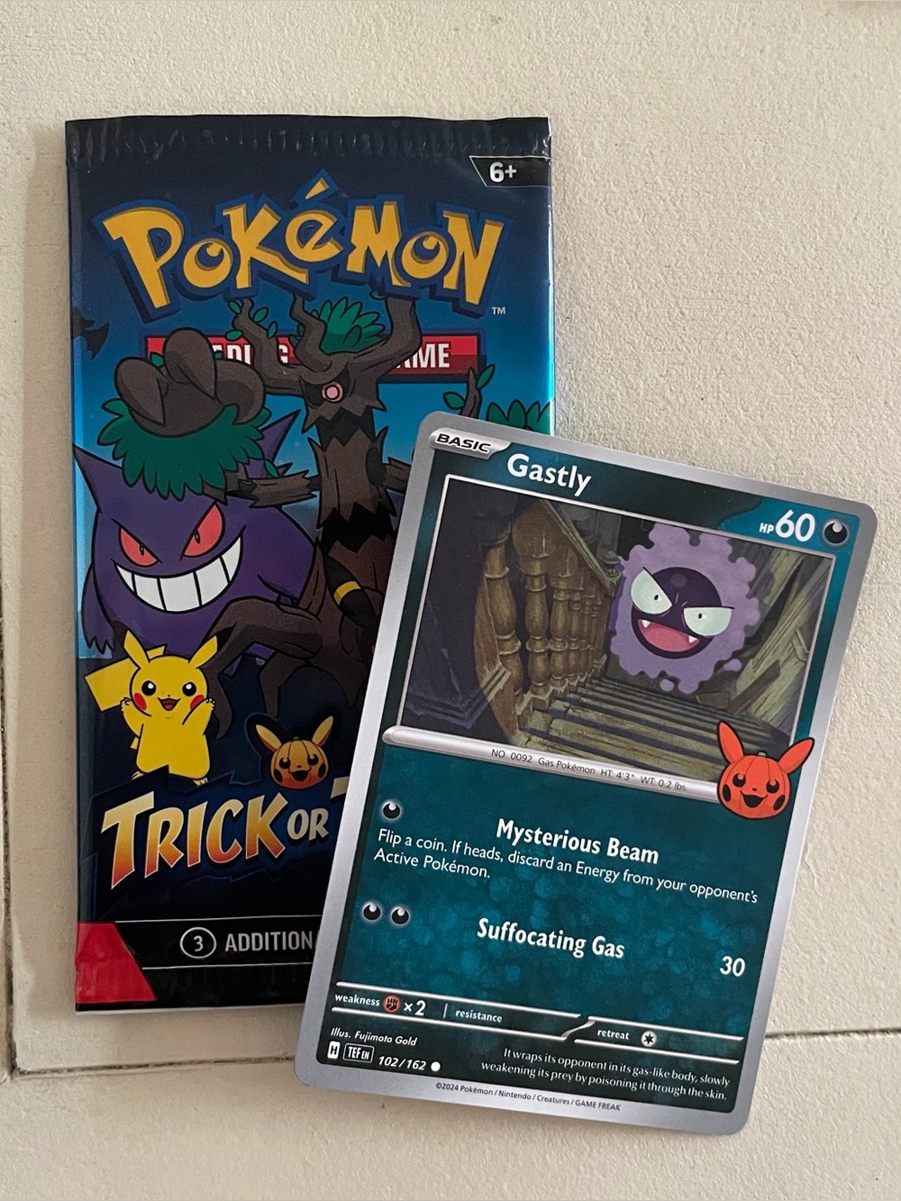 NEW gastly pokemon card